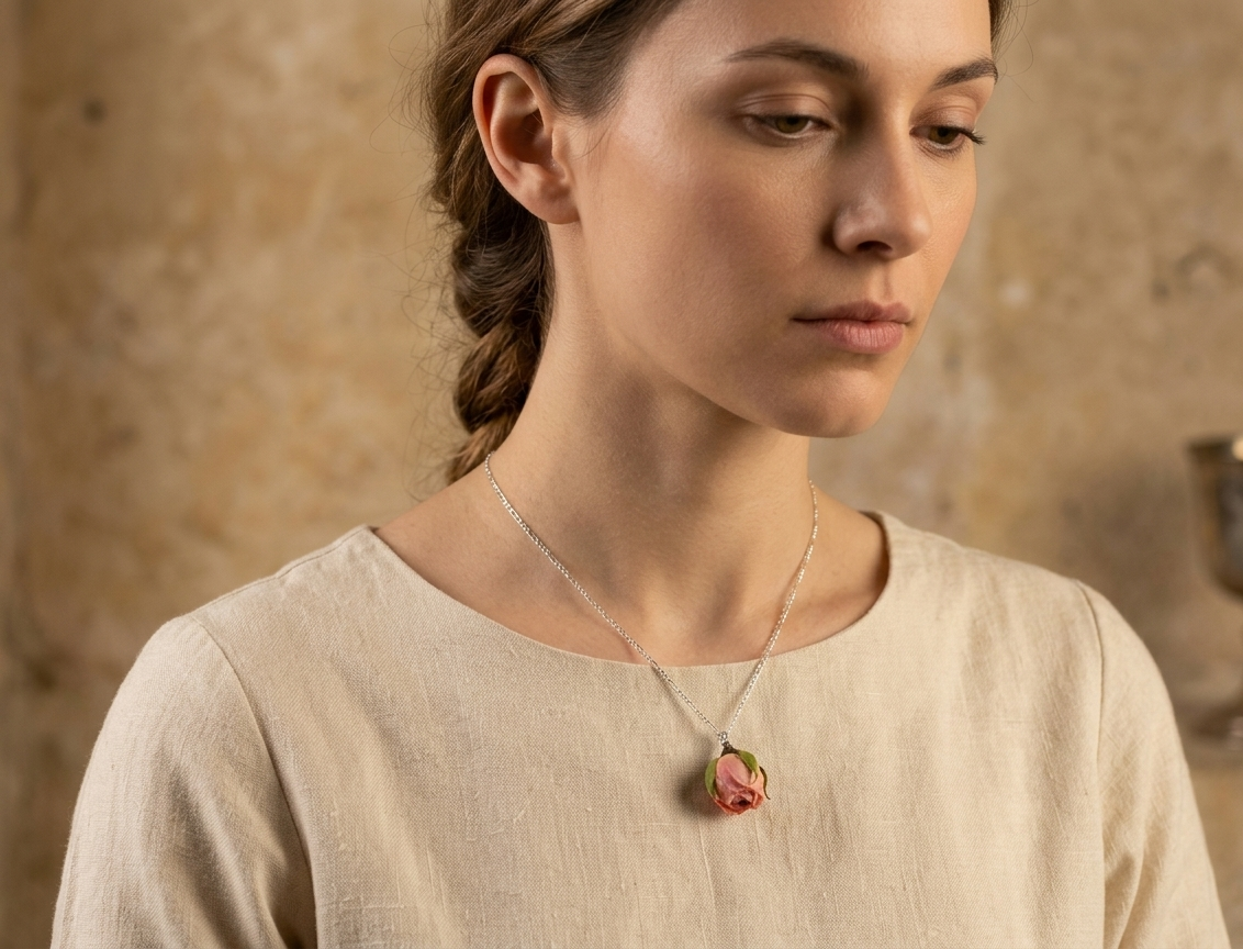Collar de Plata 925 con Rosa Real | Joyería Natural