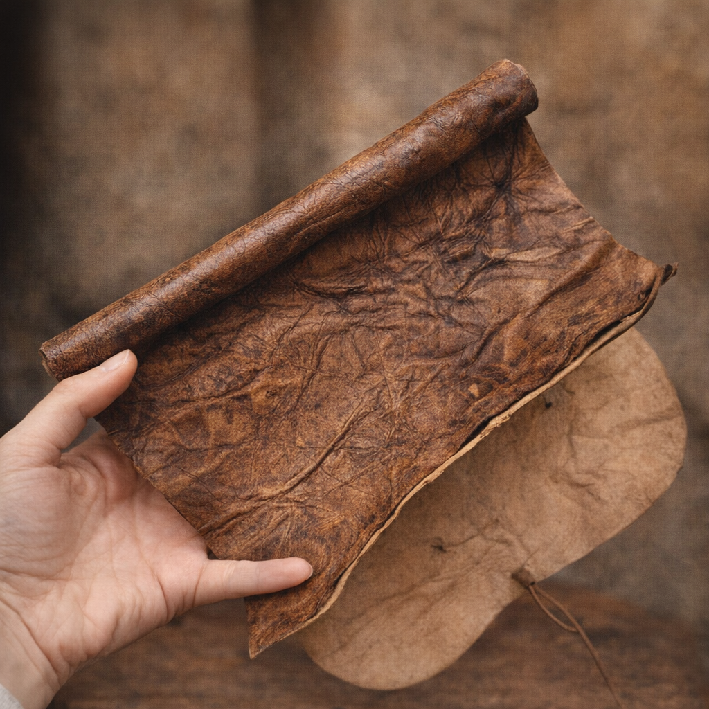 Cuaderno de Viaje Enrollable de Piel – Estilo Vintage y Artesanal