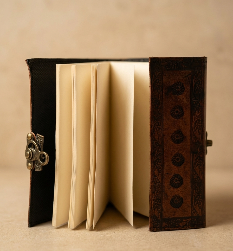 Cuaderno de Cuero con Dragones – Cierre Metálico y Estilo Fantasy