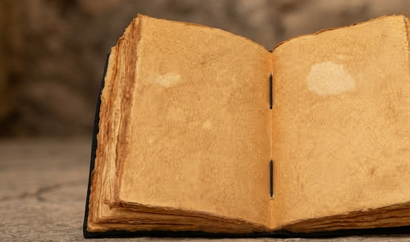 Cuaderno de Cuero con Fases Lunares | Papel Envejecido