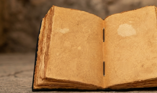 Cuaderno de Cuero con Fases Lunares · Papel Envejecido