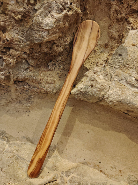 Cuchara Delgada de Madera de Olivo 25 cm – Para Tarros y Cocina