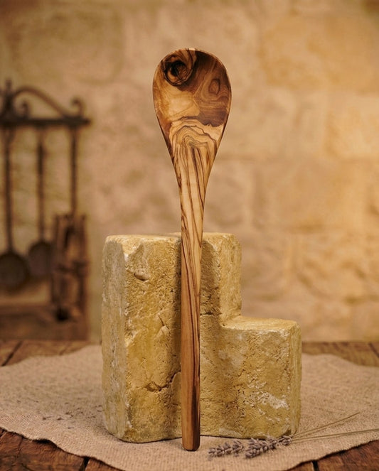 Cuchara de Cocina de Madera de Olivo 30 cm – Hecha a Mano y Natural