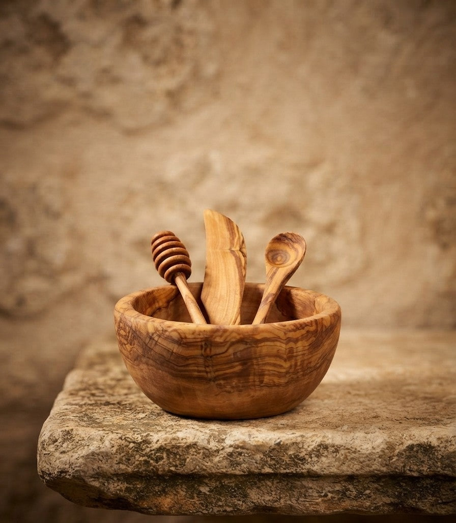 Desayuno Artesano | Pack de Madera de Olivo Hecho a Mano