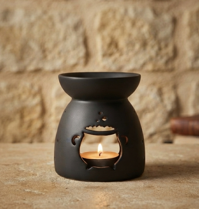Difusor de Aceites con Recorte de Caldero Negro | Aromaterapia y Decoración