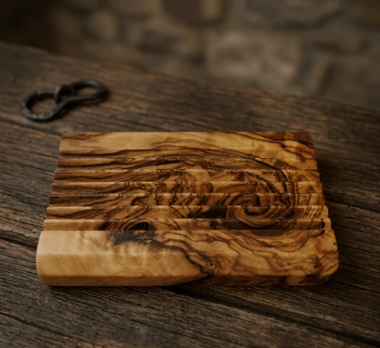 Jabonera de Madera de Olivo con Ranuras – Hecha a Mano y Natural