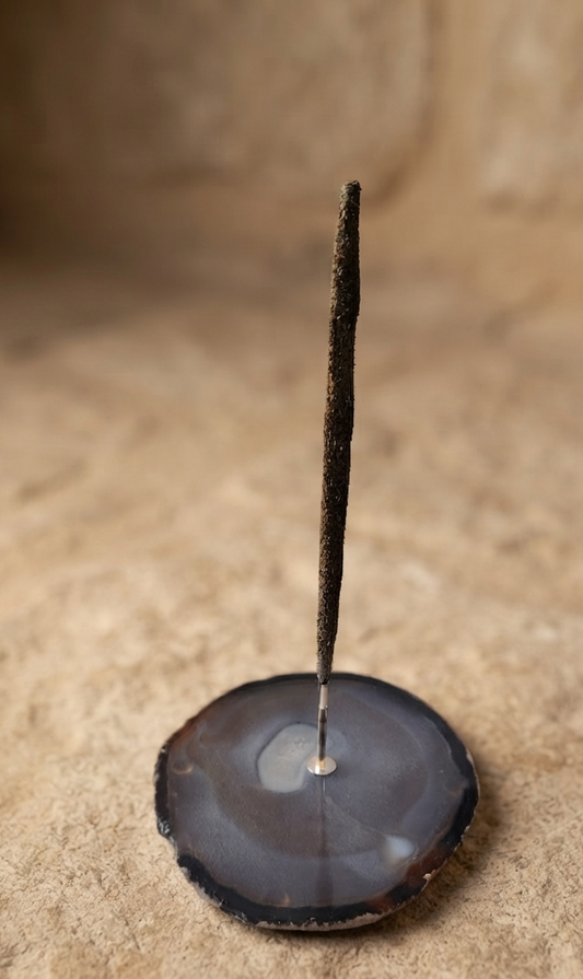 Porta Incienso de Ágata Marrón Natural | Piedra Natural y Meditación