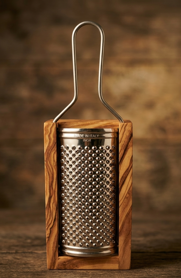 Rallador de Queso y Nuez Moscada con Madera de Olivo – Hecho a Mano
