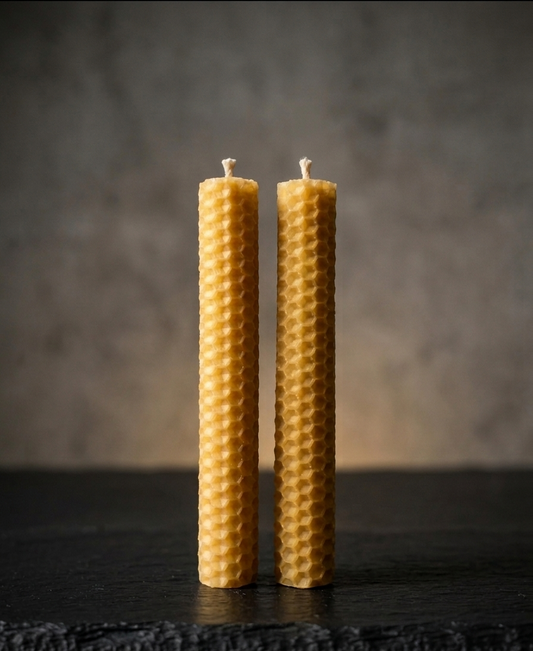 Vela de Panal de Cera de Abeja Natural 15 - 20 cm